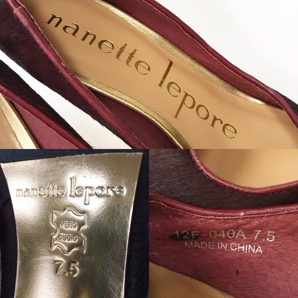 Nanette Lepore ‘Play Me’ Pump Wine Calf Hair 7.5 - Picture 15 of 16